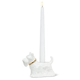 Scottie Dog Taper Holder-6"L: Black