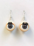Awful creepy doll eyeball earrings - with awful blinking act: Doll Eye
