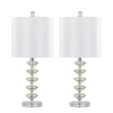 23" Genuine Crystal Table Lamp w/ Stacked Diamond Base (2PK)