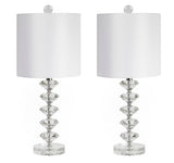23" Genuine Crystal Table Lamp w/ Stacked Diamond Base (2PK)