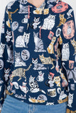 Cat Pullover Hoodie: XL