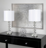 23" Genuine Crystal Table Lamp w/ Stacked Diamond Base (2PK)