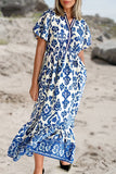 BOHO Floral Puff  Sleeve High Waist Maxi Dress | S-XL: As shown / Missy / L