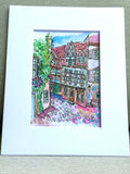 Watercolor German Village by Carrie Hannegan