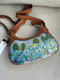 Hand Painted Periwinkle Purse with Hydrangeas
