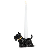 Scottie Dog Taper Holder-6"L: Black