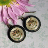 Best Friends Victorian Calico Cat Earrings