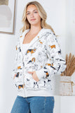Variety Of Dog Fleece Zipper Hoodie: XL