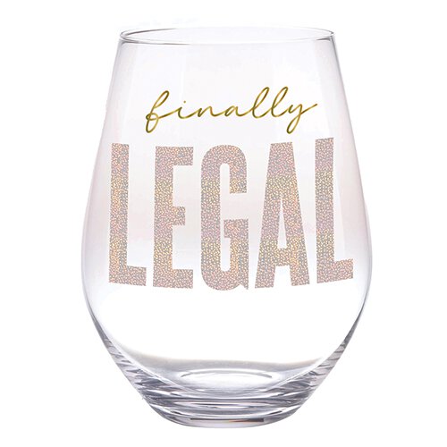 Jumbo Wine Glass Happy 21st Birthday Finally Legal