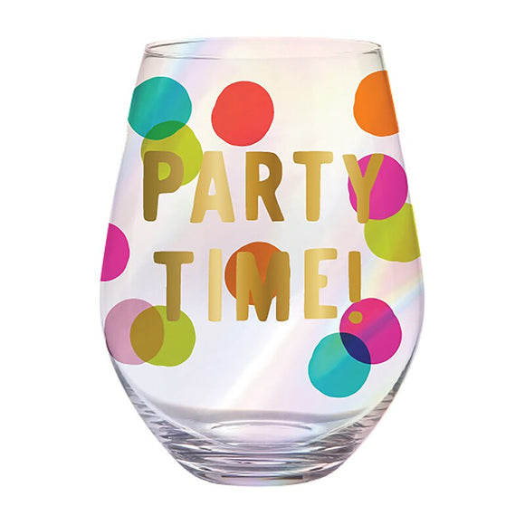 Jumbo Wine Glass Party Time Polka Dots 30oz