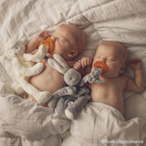 Silly Buddy Pacifier Holder in Gray Bloom Bunny by Bunnies by the Bay