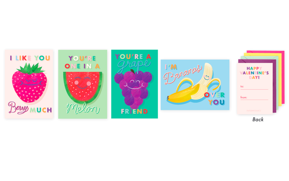 Set of 28 Fruit Valentines by Paper Source