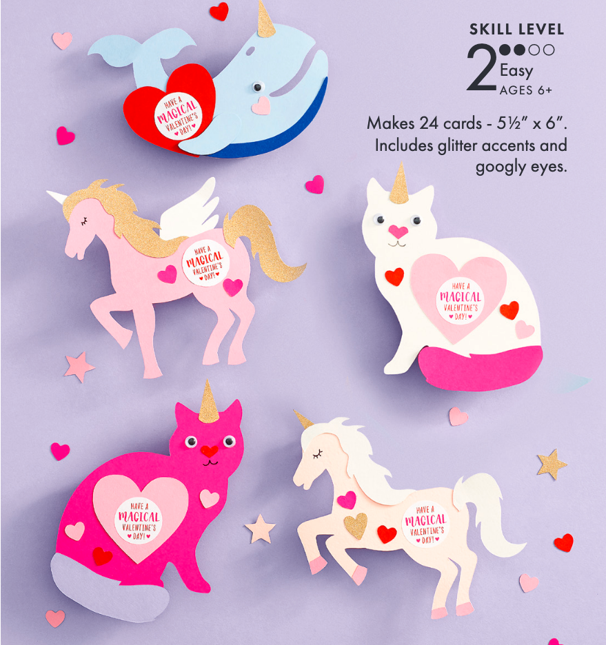 Paper Source Magical Horned Creatures Valentines Kit