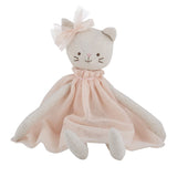 Linen Plush Cat in Dress Doll