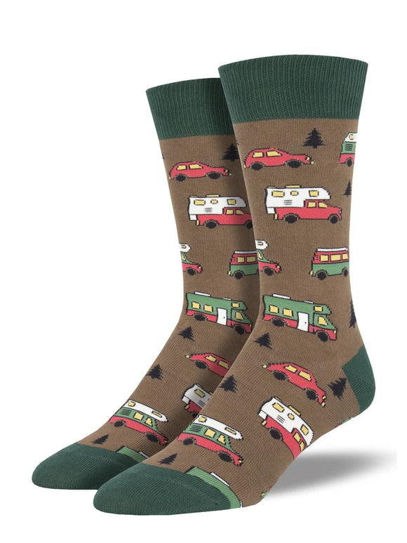 Men’s Socksmith Are We There Yet? Camper Socks In Brown