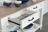 White & Wood Rockport Sideboard Table - Local Pick Up Only