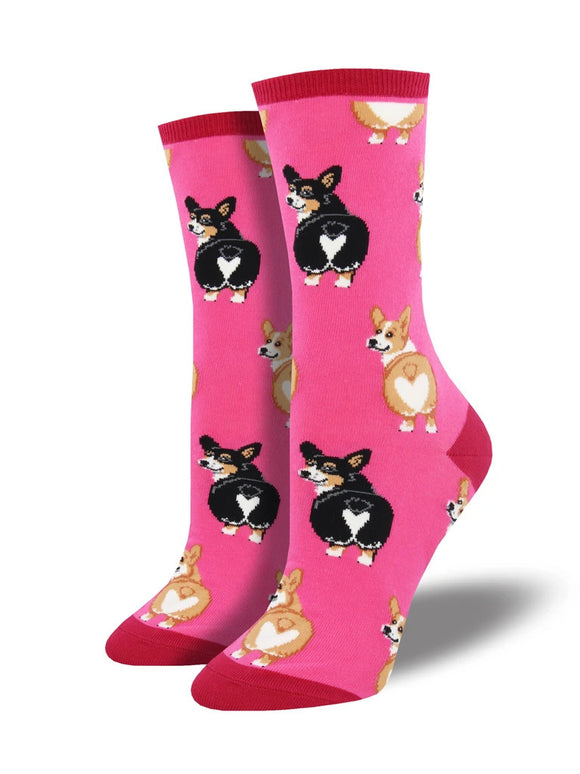 Women’s Socksmith Pink Corgi Butt Socks
