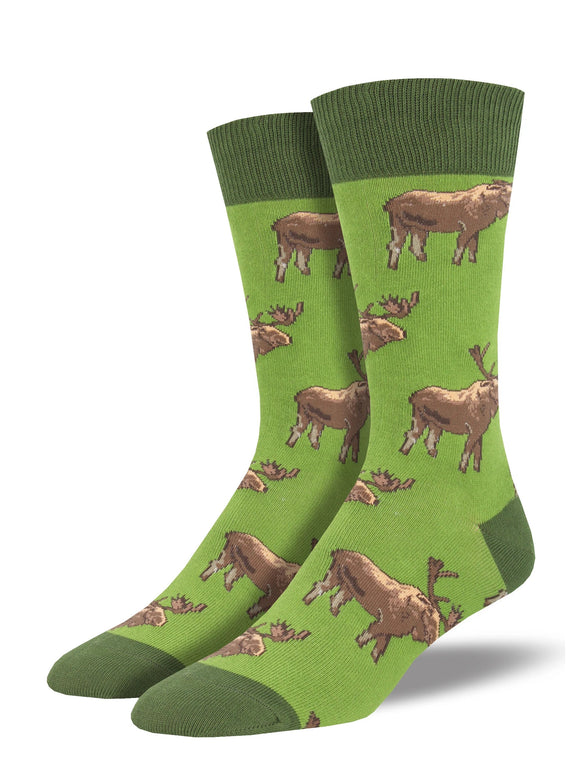 Men’s Socksmith Moose on the Loose Socks in Green