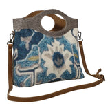Blue Wealth Tote or Shoulder Bag Leather, Rug, Hairon and Canvas