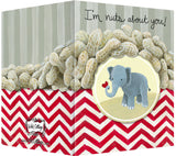 Nuts About You Greeting Card - Blank Inside - Elephant with Heart & Peanuts