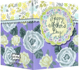 Mother's Day Greeting Card - Blank Inside - Purple, Gray & Green Flowers
