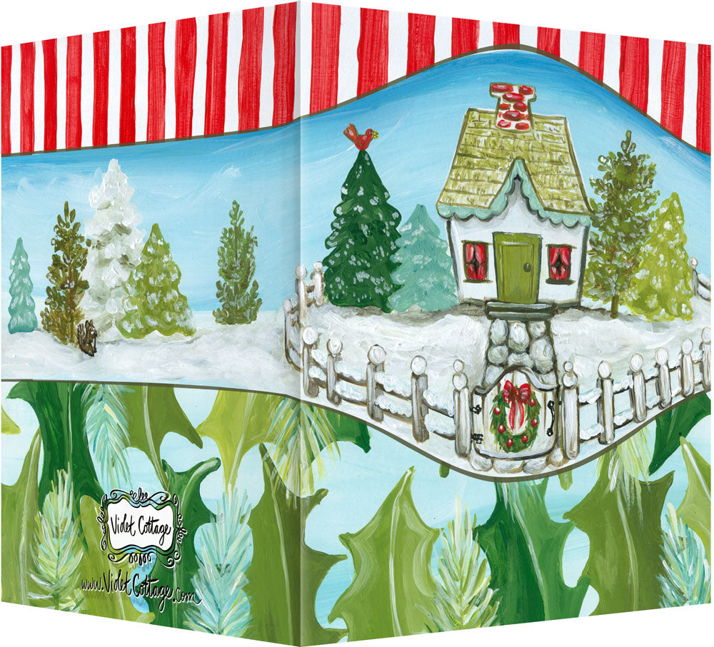 Christmas Cottage - Happy Holidays Greeting Card