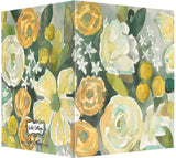 Watercolor White & Yellow Roses with Green - Blank Notecard