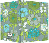 Blue, Turquoise, Green & Gray Floral Design - Blank Notecard