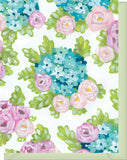 Pink Roses & Blue Hydrangeas Floral Design - Blank Notecard