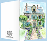 Watercolor House & Garden - Blank Inside Notecard