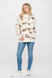 SQUIRREL PRINT ZIP UP HOODIE: M