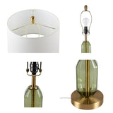 Green Faceted Green Glass Table Lamp