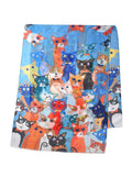 Scarvii – Cartoon Cat Print Scarf: Purple