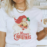 Vintage Santa Christmas Santa Clause Graphic Tee: Cream / XL Unisex