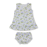 Flutter sleeves floral baby girls spring summer romper: Romper / 3-6M