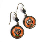 Retro Cat Vintage Style Halloween Earrings
