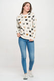 CUTE MULTI-KITTEN FACE SWEATSHIRT: M