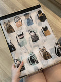 Scarvii - Playful Cat Print Scarf: Khaki