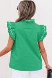 Contrast Scallop Trim Layered Short Sleeve Blouse | S-XL: As shown / Missy / M