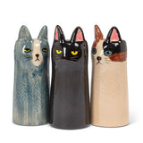 Skinny Cat Vase-6"H: Brown