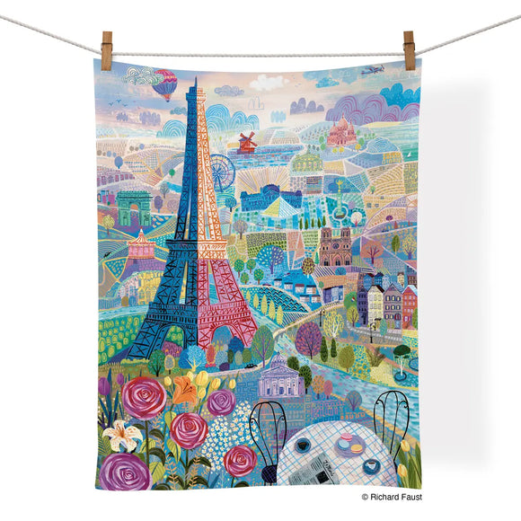 Paris Cotton Hand Towel Art by Richard Faust