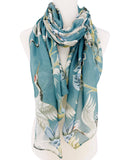 JC071150 Teal-Multi Crane Scarf