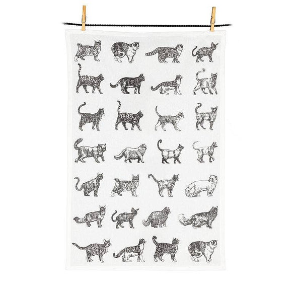 Cat Outline Motif Kitchen Towel-18x28
