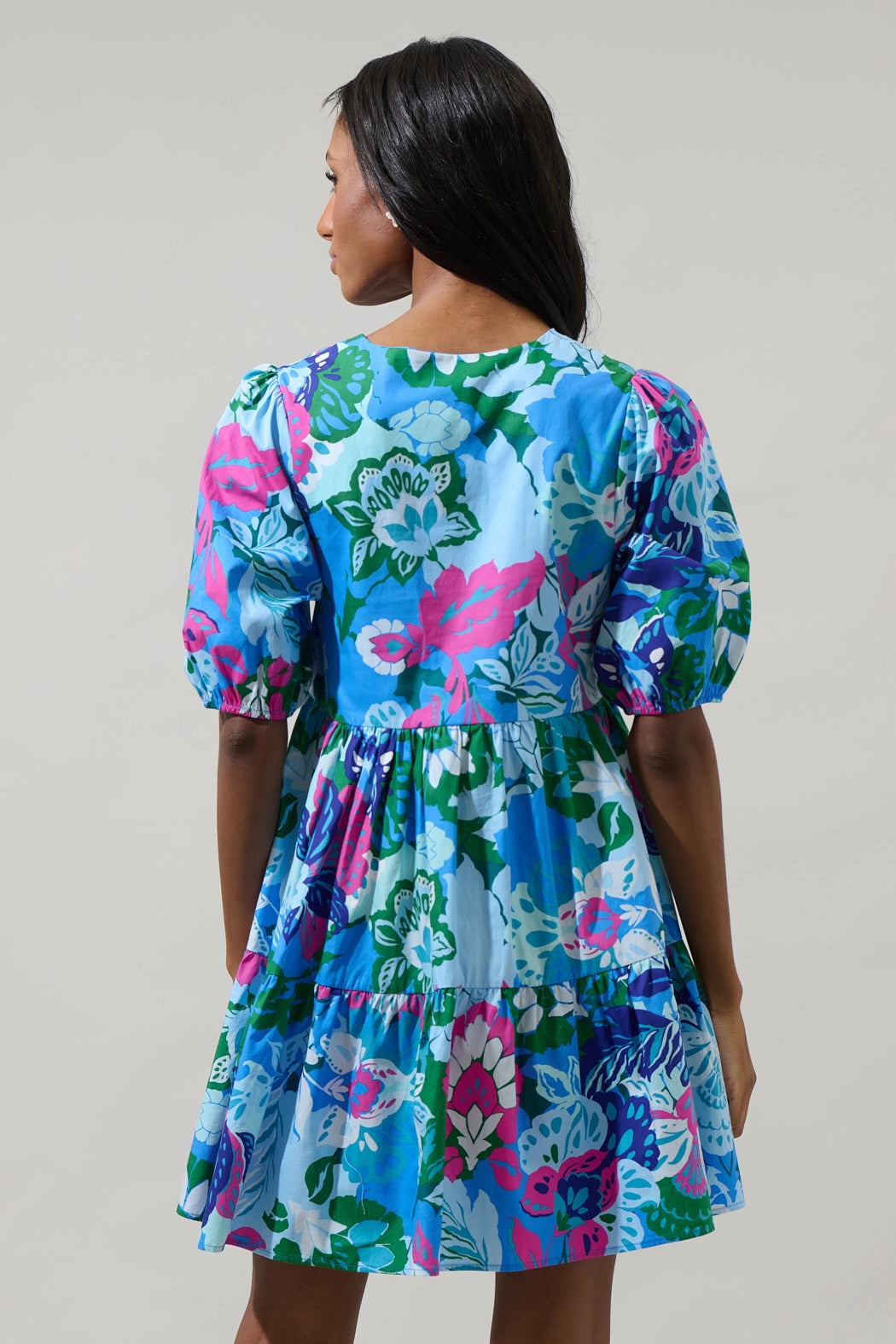 Lavera Floral Maine Poplin Mini Dress Mod 1960's 14557P