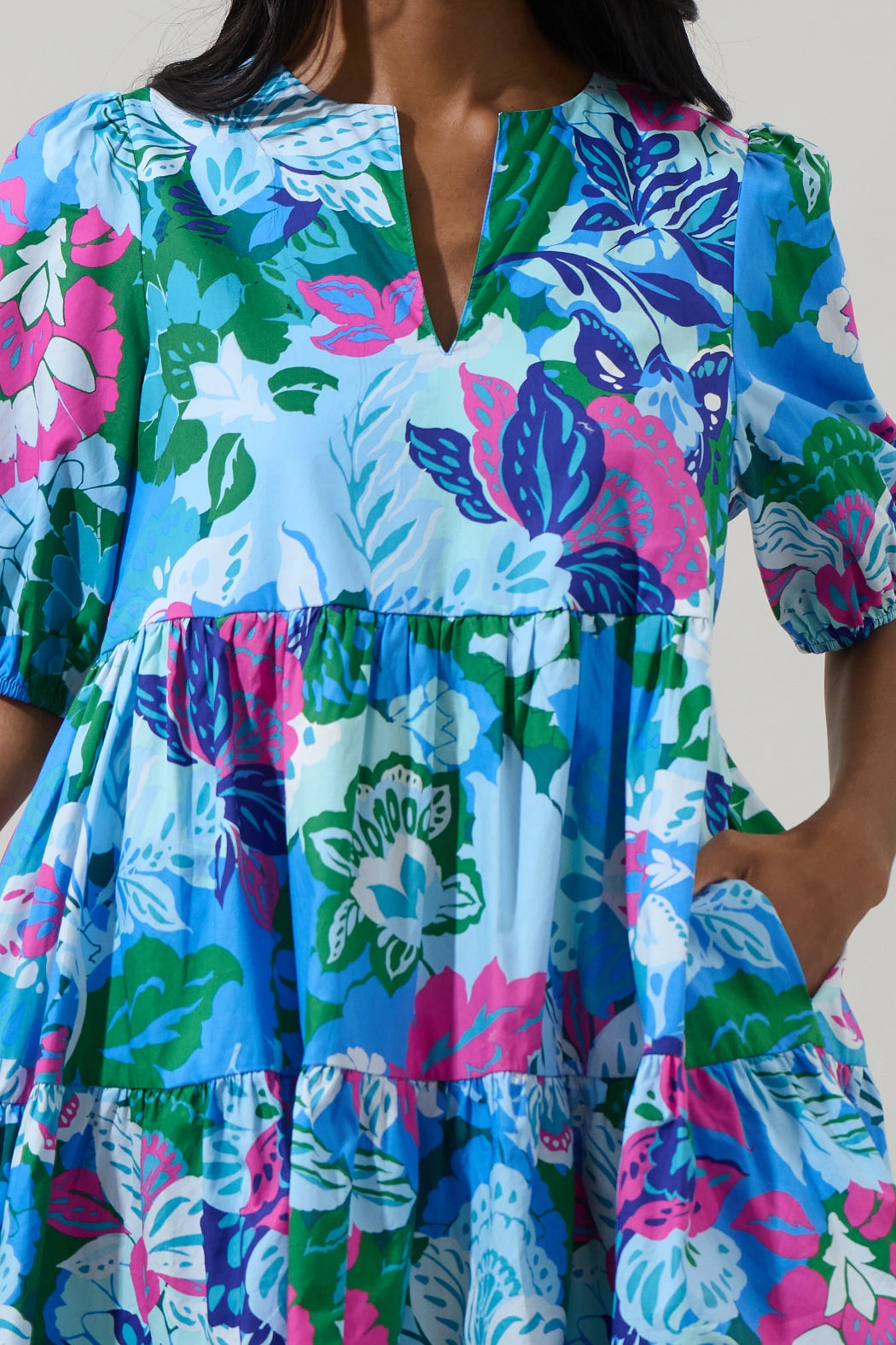 Lavera Floral Maine Poplin Mini Dress Mod 1960's 14557P