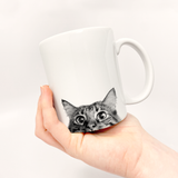 Peeking Cat 5 (Tabby) Mug