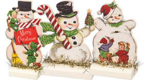Retro Snowmen Stand Up Set