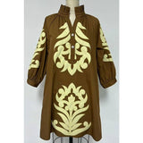 NEW floral applique shift dress: KELLY GREEN / S