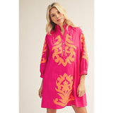 NEW floral applique shift dress: KELLY GREEN / M