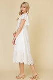 Solid Lace Tiered Dress: Black